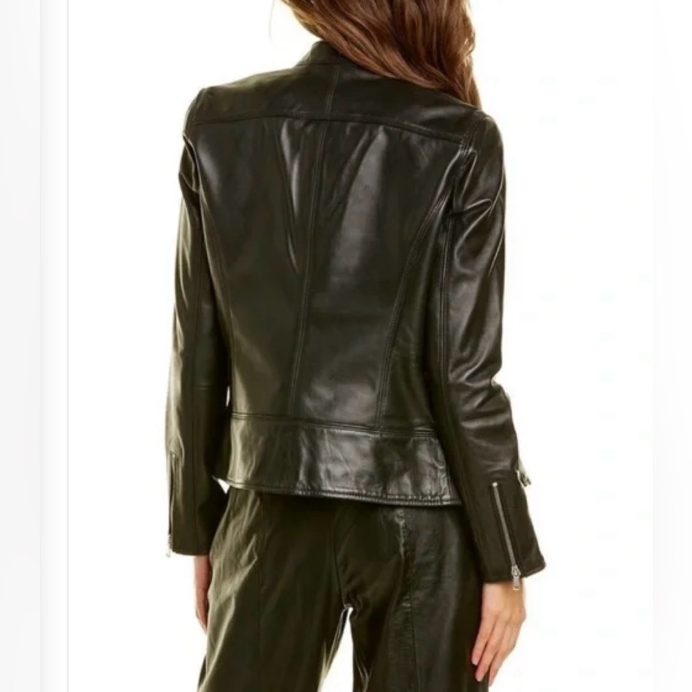 Lamarque Black Meryl Snap Stand
Collar Leather Moto Jacket Size XL,NWT - Picture 3 of 10